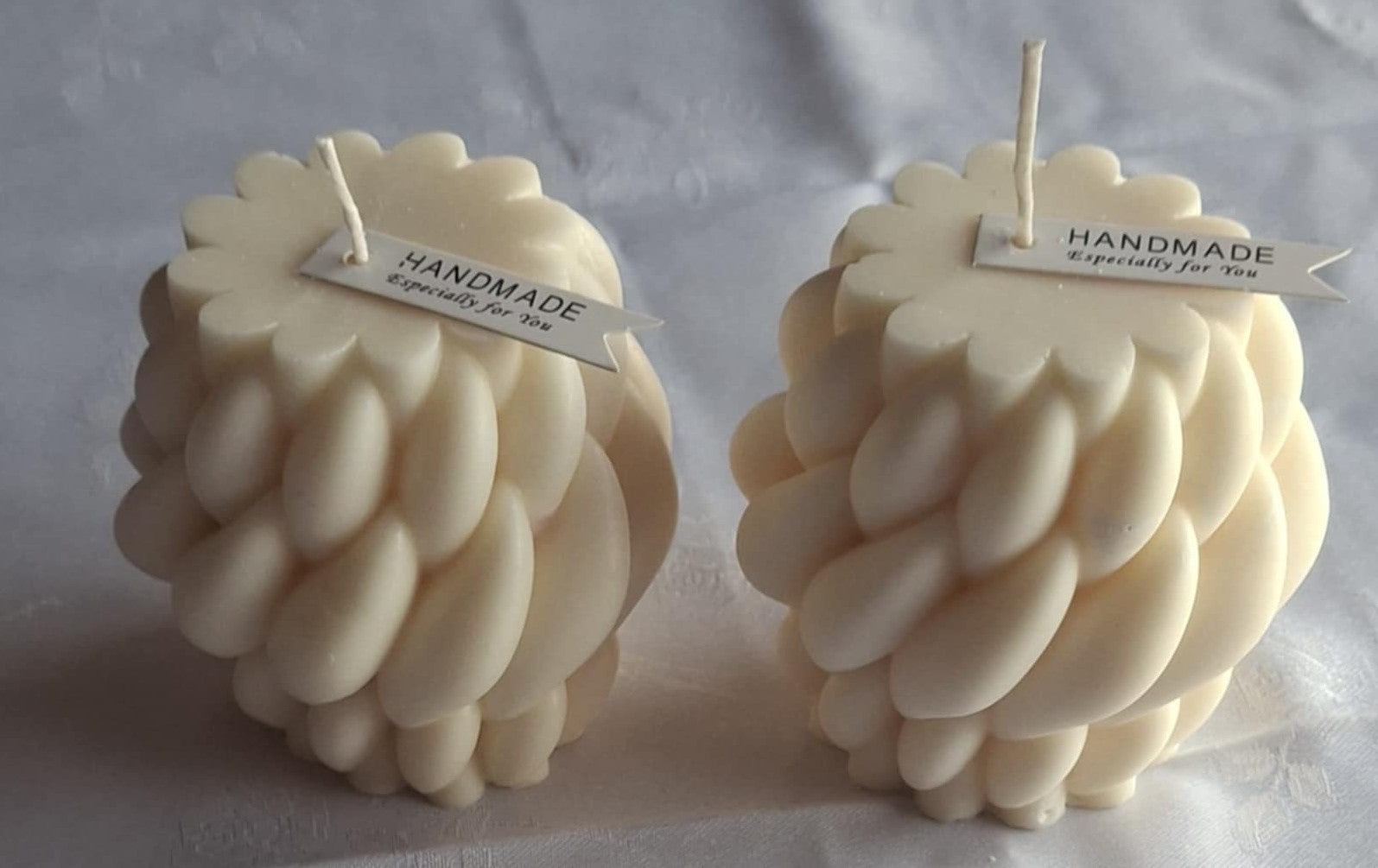 Håndlagde flettet-kubbelys i Soyavoks – Naturinspirert Dekorlys