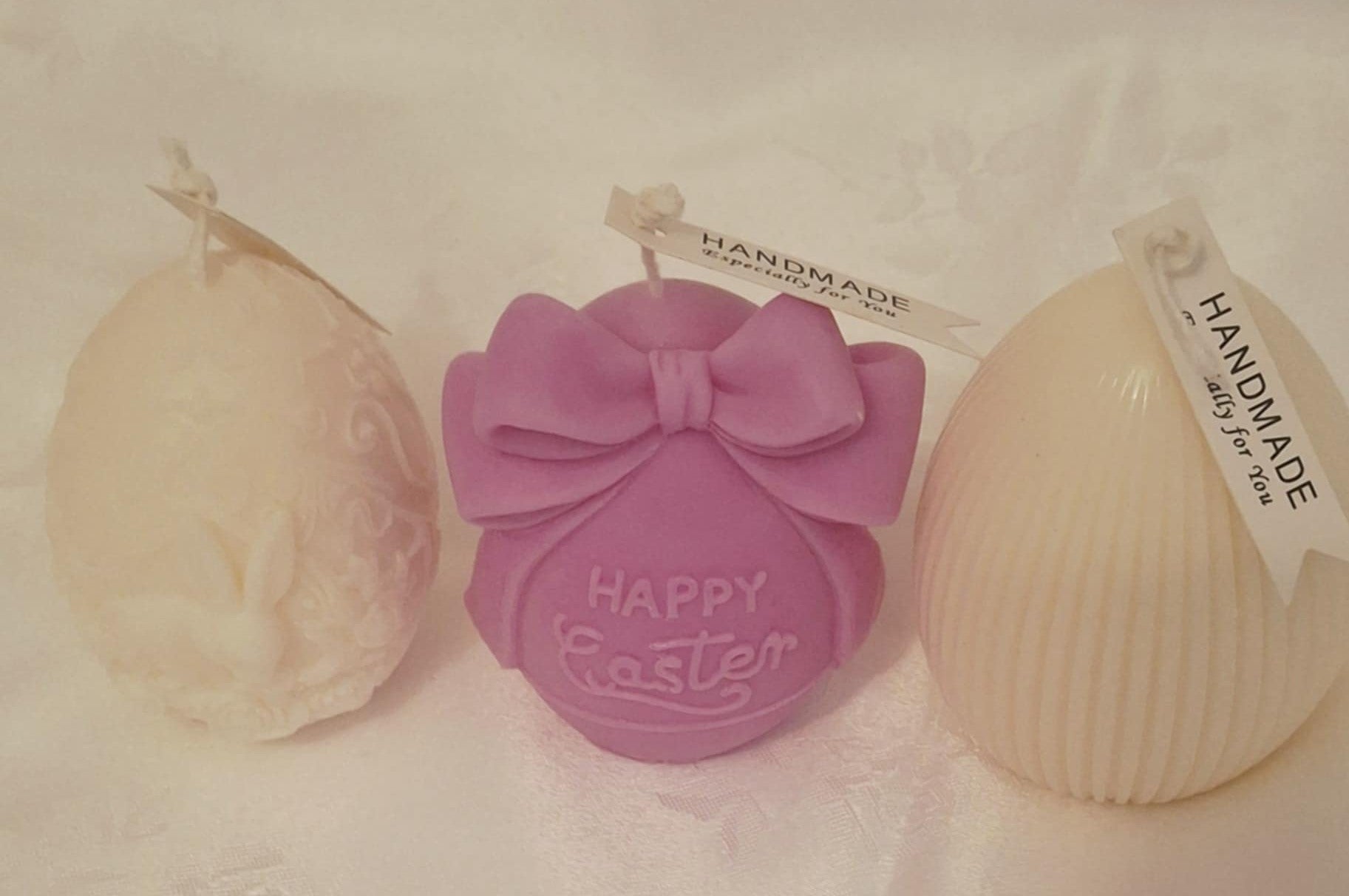 Håndlagde Påskeegg-lys i Soyavoks – Vaniljeduft